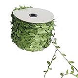 funnytoday365 10メーターシルクNatureグリーン人工リーフ葉つるウェディングデコレーションFoliageスクラップブッククラフト花輪花