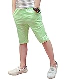 (チェリーレッド) CherryRed 子供 女の子 男の子 子供 ショートパンツ ハーフパンツ 夏物 麻綿140 グリーン