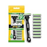 Gillette ジレット 剃り味+プラス 替刃交換式カミソリ 本体 替刃9個 肌へのやさしさ 髭剃り 男性 メンズ【Amazon.co.jp限定】
