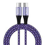 100W USB Type-C 急速充電ケーブル【1.83m PD対応】高耐久ナイロン編み iPhone15/MacBook/Android各種対応 充電&データ転送 パープル