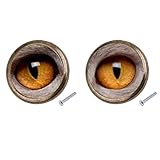 Baosity 全3色　2個　キャビネット　引き出し　食器棚　ワードローブ　ドア　アイパターン　プルノブ　ハンドル　耐久性　 - 黄