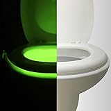 Motion Activatedトイレ夜ライト、qpauボディAuto Motion Activatedセンサー電池式、カラフルな常夜灯2モードwith 8色切り替えホームホテルバスルーム