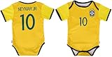 Neymar JR # 10 Brazil Soccer Jersey Onesieベビー乳児と幼児ロンパースプレミアム品質 0-3