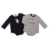 [ユーエスポロ] U.S. POLO ASSN. (BABY) ベビー服 2点セット (長袖ロンパース2枚) USP71267GR Sサイズ