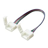 ILS - 10mm Width 4 Pin Solderless Connectors Extension Cable Wire for RGB LED Strip