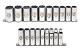 Armstrong 15-565 1/2-Inch Drive 12 Point Deep Socket Set, 19-Piece by Apex Tool Group
