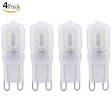 Sanniu 4pcs G9 3w 14SMD 2835 Bi-pin Base LED Light Bulb, 110Volts, Halogen G9 Base Light Bulb 30W Eq