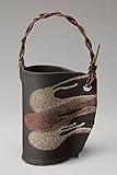 黒陶流しつる付花入　信楽焼　陶器　花器　花入　花瓶