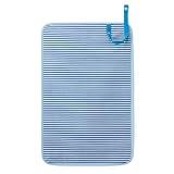 赤ちゃんにやさしい安心おむつ替えマット（日本製） 防水　コンパクト収納　出産祝い　ベーシックボーダー(綿100%)・青　B0800500　日本製