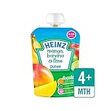 なめらかなマンゴー、バナナ＆ライム4-36 Mths 100グラム (Heinz) (x 4) - Heinz Smooth Mango, Banana & Lime 4-36 Mths 100g (