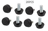 gle2016 20個プラスチック平準化足Adjuster Screw Onマウントタイプ8 mm x 15 mm