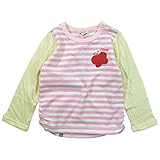 《春秋対応》 CHILD CHAMP(チャイルド チャンプ) 天竺先染めボーダーちょうちょアップリケ長袖Tシャツ 100cm/P NO.C-86181102