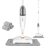 DEKOHM 3 in 1 フロアモップ スプレー ほうき ほこり取り 乾湿両用 水拭きモップ 扇形噴水 フラットモップ 360度回転