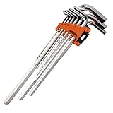 KSEIBI 201665 ハイグレードL型スタンダード六角棒レンチセット 1.5~10mm (ロングタイプ)