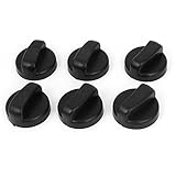 uxcell ガスストーブノブ ガスこんろ オーブンスイッチ 点火ツマミ コントロールノブ　グリップ　ブラック　プラスチック製　カム　6個入
