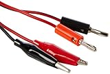 uxcell ワニ口クリップ　テストリード　デュアルヘッド　バナナプラグ　ケーブル　ブラック　レッド　1.2M長さ