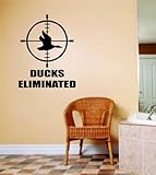 トップ販売デカール – 価格Reduced : Ducks Eliminated文字レタリングwith Geese Wild Birdイメージ動物狩猟ハンターMan Gun画像アート – 女の子のレデ