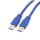 ViViSunUSB・A(オス)-USB・A(オス) USB 3.0 ケーブル タイプA-タイプA オス-オス 金メッキコネクタ [ 両端 USB・A平型ケーブル ] (blue2：0.3ｍ)