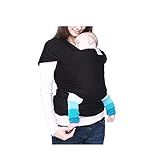 【ノーブランド 品】新生児　スリング　伸縮可能　ストレッチ　ラップ　パッキング　ベビーケア　全5色 - ブラック, 25.4 x 600mm