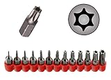 RamPro 13Pc Torx Star 6 Point, Security Tamper Proof, Driver Bit Set - T4, 5,6,7,8,9,10,15,20,25,27,