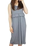 BEATON JAPAN マタニティ ワンピース 授乳口付 ノースリーブ シンプル (M, 灰)