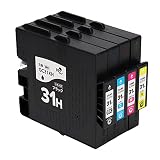 リコー用 GC31H 4色セット Lサイズ 互換インク【全色顔料】 GC31H-4PK (GC31KH GC31CH GC31MH GC31YH 各1本)