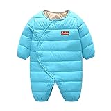 GnasusuB キッズ　ベビー カバーオール ロンパース ダウンジャケット子供用つなぎ ダウンジャケット　防寒アウター アウタースーツ連体衣装 (ブルー, 73)