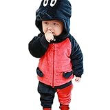 rimiベビー　上下セット　長袖　アウター　恐竜柄　ケラトザウルス ダイノソア ディノサウルス　恐竜　厚地　防寒　２点セット　男女　裏起毛　ベビー服　可愛い　キュート　 (90, ネイビー　)