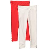 カーターズ（Carter's）【オフホワイト&朱色レギンス2枚組み】女の子オフホワイト&朱色クリスタルボタン付レギンス2枚セット 6months 6ヶ月用　70cm 出産祝いギフトプレゼント,春夏コー
