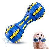 AUSCAT 犬 おもちゃ 噛む 歯磨き デンタルトイ 頑丈 音 犬のおもちゃ 大型犬 中型犬 ダンベル 青黄