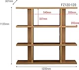 オープンシェルフ ラック 見せる、収納 フィズシェルフ ダークナチュラル 120120