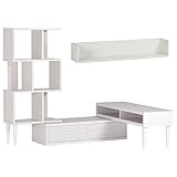 arne テレビ台 オープンラック ウォールシェルフ 完成品 日本製 配線収納 3点セット T-003 T3-alto WallBox C-1200 ホワイトウッド