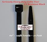 Serious Ties - Extra Heavy Duty Cable Ties (10, 60 Inch/175Lbs/UV Black) [並行輸入品]