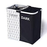 YGH 2コンパートメントストレージバスケット コットンとリネン防塵ネットストレージボックス洗えるランドリーバスケット服ソートバスケット子供のおもちゃのストレージバスケット (Color : A)