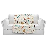 ブランケットウルトラソフトFuzzy 4サイズ！DIANOCHEデザインからby Nika Martinez Mid Century HeroクリームホームDecor Unique Designer芸