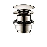 Hansgrohe 50100821 Sink Push Open Drain, 1-1/4-Inch, Brushed Nickel by Hansgrohe