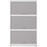 Garage ストレージ 収納庫 ワゴン　シャッター3段セット 白