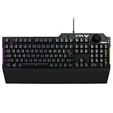 ASUS ゲーミングキーボード RA04 TUF GAMING K1/JP 専用ボリュームノブ 防水 RGB照明 リストレスト