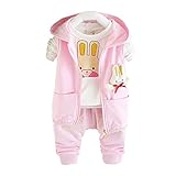 【SEBLES】うさぎ マスコット 付き パーカー セット ベビー 服 (80cm, ライトピンク)