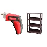 『電動ドライバー 充電式 RD110-R レッド』と『オープンラック 木製 4段 幅60cm ブラウン OWR-600』のセット