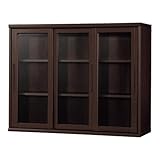 小島工芸 日本製 組立不要 健康仕様のFフォースター 耐荷重に優れた中がしっかりつまった丈夫な棚板 高さ95.2cm 引戸タイプ 書棚 OF-120引戸 ウェンジ [幅120.2cm 奥行41cm] 2351407