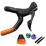 GORIX(ゴリックス) ロードバイク バーテープ (GX-097BD) 2色デザイン 固定式エンドキャップ 自転車テープ 衝撃吸収・グリップ力 (オイルスリック)