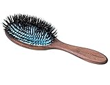 Natural Bristle Hair Brush for Normal Light Curly Wavy and Light Hair Types - Soft Care Bristle Brus