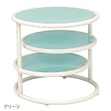 リビング ミニテーブル 可動式 用途 に合わせて 出して 仕舞える IRON ガラステーブル グリーン