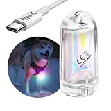 DOKEEP 犬散歩 ライト 犬猫用 ペンダントライト LED 充電式 夜間 散歩用 犬の安全のために 首輪 光る キラキラ 11g 超ミニ LEDライト 防水 調節可能 簡潔 軽い 超小型犬～超大型犬に対応 ペット用品 (7色自動グラデーション)