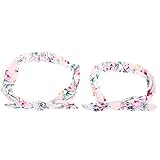 Domybest　親子　ヘアバンド ベビー　ママ　2点セット　カチューシャ 髪飾り ヘアアクセサリー　リボン ウサギ　花柄　和風　女の子 新生児 赤ちゃん 出産祝い 内祝い お宮参り 誕生日 100日