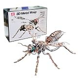 立体パズル3d メタルパズルメカニカル 昆虫 模型組み立てキットおもちゃステンレス鋼工作キット 大人向けDIY作るんですスチームパンク建築模型誕生日プレゼントの装飾品 (3dパズル-ローズゴールド)