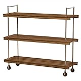 オープンラック/多目的収納棚 【2段】 幅122cm×高さ109cm 木製×スチール キャスター付き リベルタシリーズ 【代引不可】 特配【TS1869】 top1-ds-1629230-ak [簡易パッケージ品]