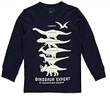 Carters Little Boys Long-Sleeve Glow-In-The-Dark Dinosaur Expert Graphic Tee (12 Months) [並行輸入品]