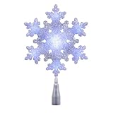Kurt S. Adler, Inc. UL1987 Kurt Adler UL 10-Light White/Blue LED Snowflake Treetop